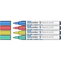Schneider 011 Lackmarker farbsortiert 2,0 mm, 4 Set von Schneider
