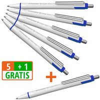 5 + 1 GRATIS: Schneider Kugelschreiber Slider Xite weiß Schreibfarbe blau, 5 St. + GRATIS 1 St. von Schneider