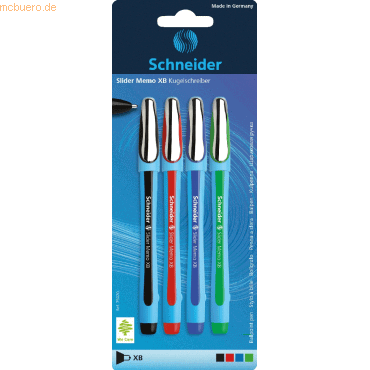 Schneider Kugelschreiber Slider Memo XB Blisterkarte VE=4 Stück (schwa von Schneider