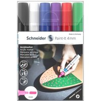 Schneider Paint-It 320 V1 Acrylstifte farbsortiert 4,0 mm, 6 St. von Schneider