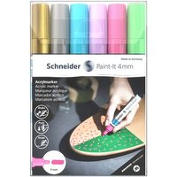 Schneider Paint-It 320 V2 Acrylstifte farbsortiert 4,0 mm, 6 St. von Schneider
