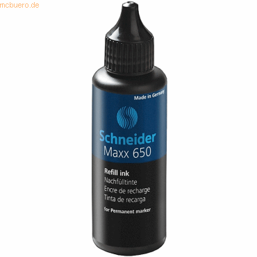 6 x Schneider Permanentmarker Nachfülltusche 650 schwarz von Schneider