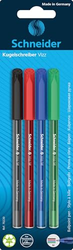 Baseballpen Schneider Vizz M Blister A 4st. (Schwarz, Rot, Blau, Grün) von Schneider