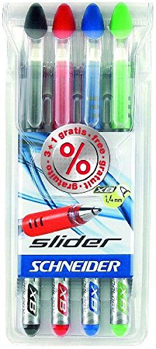 Schneider Schreibgeräte Slider Basic XB Kugelschreiber, extra groß, Blau – Kugelschreiber (Blau, Blau, Transparent, Kugelschreiber, extra groß, Gummi, Edelstahl) von Schneider