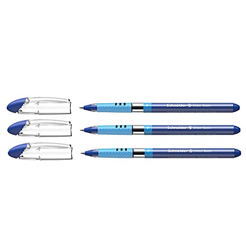 Kugelschreiber SLIDER mit SoftGripZone F blau von Schneider
