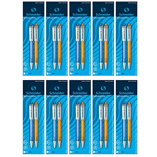 Schneider Kugelschreiber, Surf, M, blau, 10 x 2er Blisterkarte sortiert von Schneider