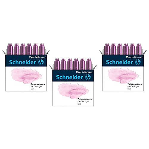 SCHNEIDER 3 Packungen mit 6 Tintenpatronen für Füllfederhalter, Pastellfarben, Lila SCHNEIDER 3 Packungen mit 6 Tintenpatronen für Füllfederhalter, Pastellfarben, Lila von Schneider