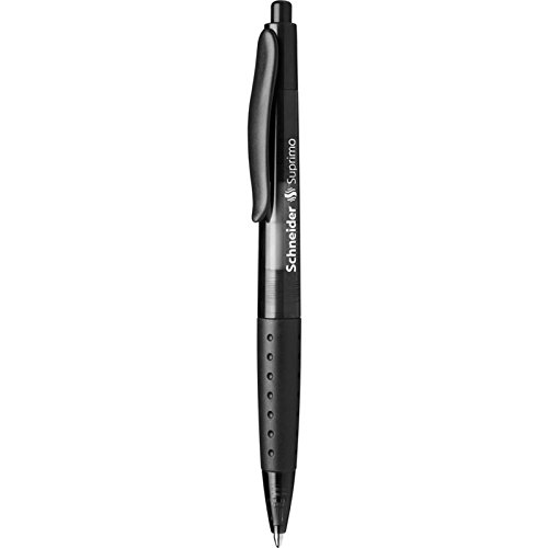SCHNEIDER 5 Stück Kugelschreiber Suprimo, schwarz, mittlere Strichstärke (M) von Schneider