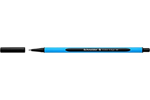 Schneider 152101 Schreibgeräte Kugelschreiber Slider Edge, Kappenmodell, M, schwarz, Schaftfarbe: cyan-schwarz von Schneider