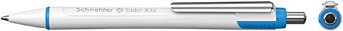 Schneider Schreibgeräte Kugelschreiber Slider Xite, Druckmechanik, XB, schwarz, Schaftfarbe: weiß-cyan (133201) von Schneider Electric