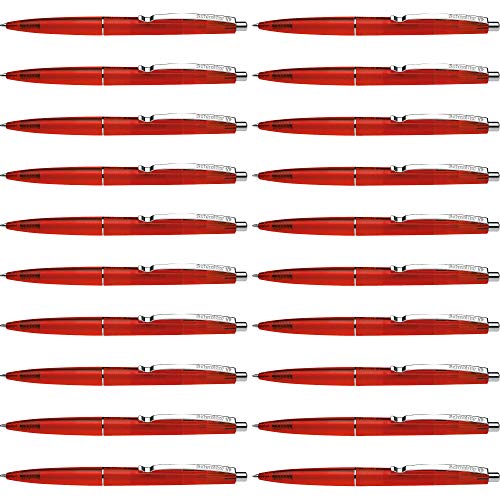 Schneider 132002 K20 Icy Colours Kugelschreiber (Schreibfarbe: rot, Mittel, dokumentenecht) 20er Pack, rot von Schneider