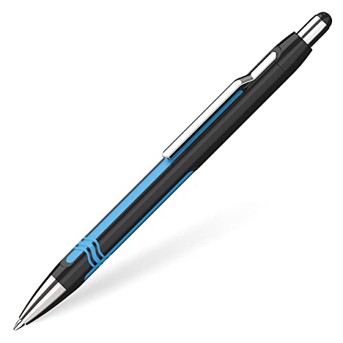 Schneider 138601 Epsilon Druckkugelschreiber (Strichstärke XB, Schreibfarbe: blau, dokumentenechte Mine) schwarz-cyan von Schneider