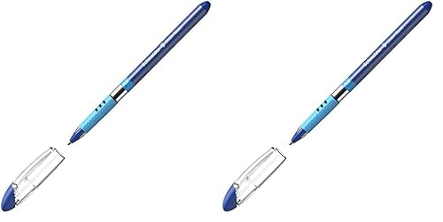 Schneider 151203 Slider Basic Kugelschreiber (Kappenmodell mit Soft-Grip-Zone, Strichstärke XB) 20er Pack, blau von Schneider