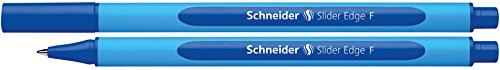 Schneider 152003 Schreibgeräte Kugelschreiber Slider Edge, Kappenmodell, F, blau, Schaftfarbe: cyan-blau von Schneider