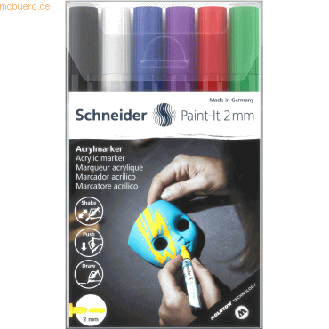 Schneider Acrylmarker Paint-It 310 2mm VE=6 Farben von Schneider