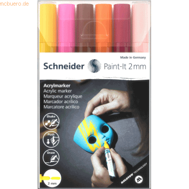 Schneider Acrylmarker Paint-It 310 2mm VE=6 Farben von Schneider