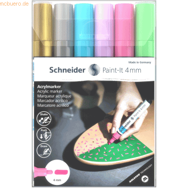 Schneider Acrylmarker Paint-It 320 4mm VE=6 Farben von Schneider