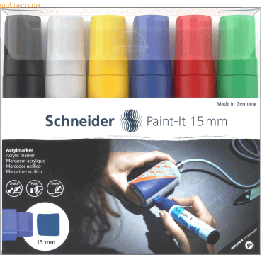 Schneider Acrylmarker Paint-It 330 15mm VE=6 Farben von Schneider