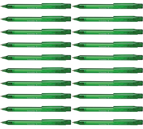 Schneider 130404 Fave Kugelschreiber (Druckmechanik, M) 20er Packung grün transparent von Schneider