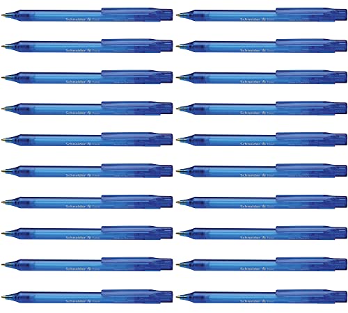 Schneider Fave Kugelschreiber (Druckmechanik, M) 50er Packung blau transparent von Schneider