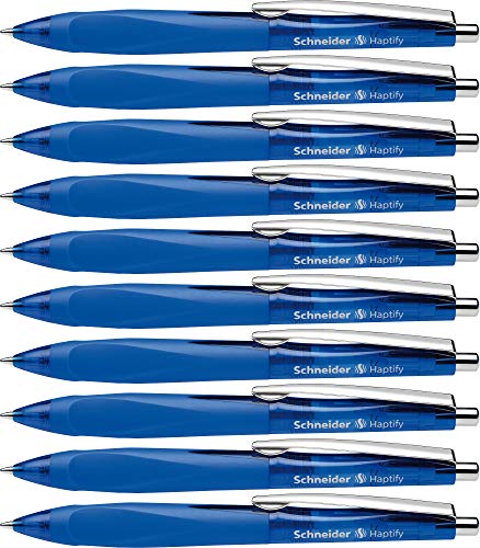 Schneider 135303 Haptify Kugelschreiber (Strichstärke Mittel) 10er Pack blau von Schneider