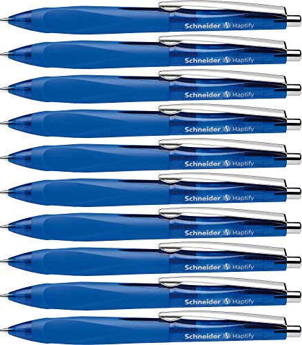 Schneider 135303 Haptify Kugelschreiber (Strichstärke Mittel) 10er Pack blau von Schneider