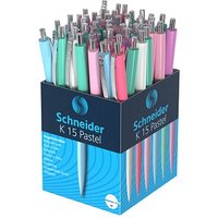 Schneider Kugelschreiber K15 pastell farbsortiert, Schreibfarbe: blau, 50 St. Schneider Kugelschreiber K15 pastell farbsortiert, Schreibfarbe: blau, 50 St. von Schneider