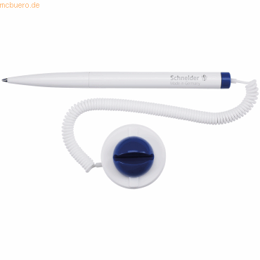 Schneider Kugelschreiber Klick-Fix-Pen mit Schnur weiß/blau von Schneider