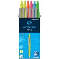 Schneider Kugelschreiber Reco farbsortiert, Schreibfarbe: blau, 6 St. von Schneider