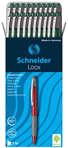 Schneider 135504 Loox Kugelschreiber (Schreibfarbe: grün, Strichstärke M, Druckmechanik, dokumentenechte Mine) 20er Packung grün von Schneider