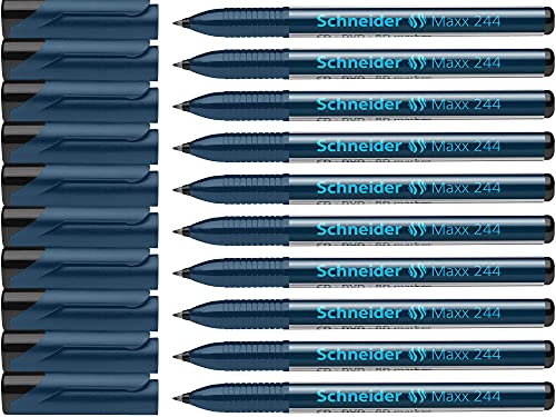 Schneider Maxx 244 CD-/DVD-/BD-Marker (permanente Cap-Off Tinte, 0,7 mm) 10er Packung blau von Schneider