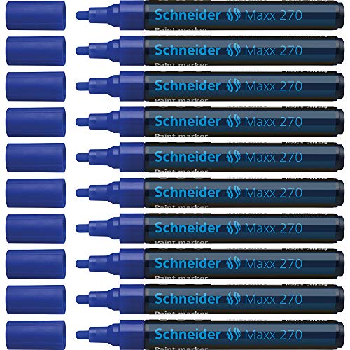 Schneider Maxx 271 Paint-Marker (Rundspitze, 1 - 2 mm) 10er Packung blau von Schneider