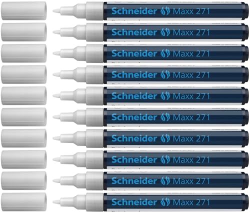 Schneider Maxx 271 Paint-Marker (Rundspitze, 1 - 2 mm) 10er Packung weiß von Schneider