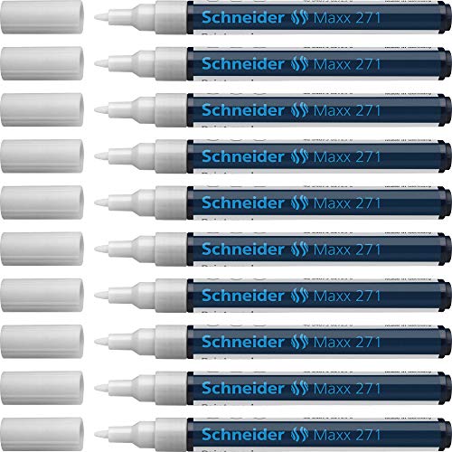 Schneider Maxx 271 Paint-Marker (Rundspitze, 1 - 2 mm) 10er Packung weiß von Schneider