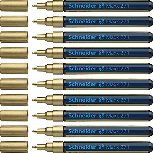 Schneider Maxx 271 Paint-Marker (Rundspitze 1 - 2 mm) 10er Packung gold von Schneider