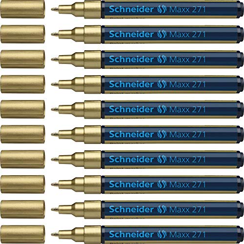 Schneider Maxx 271 Paint-Marker (Rundspitze 1 - 2 mm) 10er Packung gold von Schneider