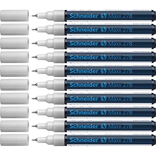 Schneider Maxx 278 Paint-Marker (Rundspitze, 0,8 mm) 10er Packung weiß von Schneider