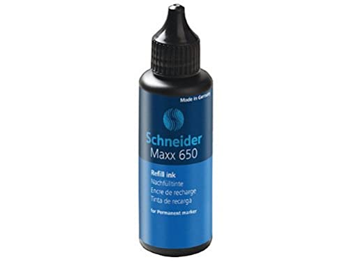 Schneider Maxx 650 Nachfüllflasche (Nachfülltinte für Marker 230/233/250/280, 50 ml) 6er Packung blau von Schneider