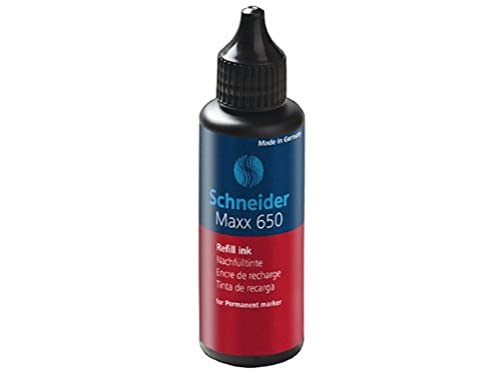 Schneider Maxx 650 Nachfüllflasche (Nachfülltinte für Marker 230/233/250/280, 50 ml) 6er Packung rot von Schneider