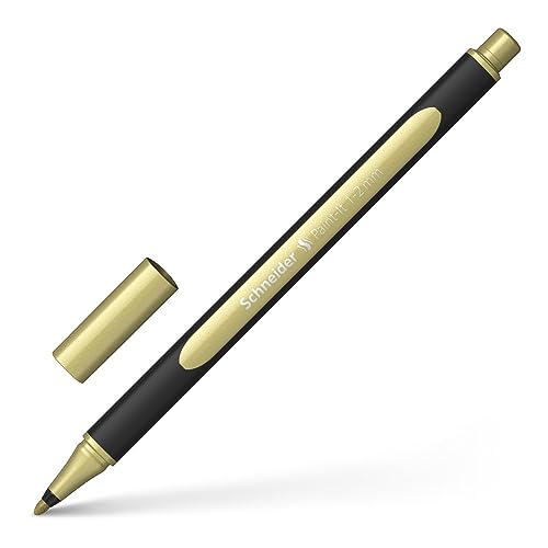 Schneider Metallicliner Paint-It 020,Fineliner 1-2 mm, Farbe:Gold Metallic, Gold Farbe Stift,Metallic Stift von Schneider