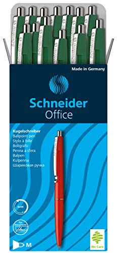 Schneider Office Kugelschreiber (Schreibfarbe: grün, Strichstärke M, dokumentenecht) 20er Packung grün von Schneider