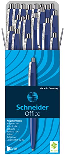 Schneider Office Kugelschreiber (Schreibfarbe: rot, Strichstärke M, dokumentenecht) 50er Packung blau von Schneider