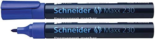 Schneider Pen Maxx 230 Permanentmarker blau Rundspitze 1 Stück – Permanentmarker (Blau, Rundspitze, Schwarz, Blau, Aluminium, 1 mm, 3 mm) von Schneider