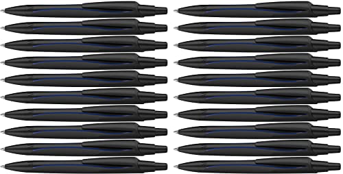Schneider Reco Kugelschreiber (Aus recyceltem Kunststoff, ausgezeichnet mit "Der blaue Engel", Schreibfarbe: Blau) schwarz, 20er Pack von Schneider