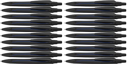 Schneider Reco Kugelschreiber (Aus recyceltem Kunststoff, ausgezeichnet mit "Der blaue Engel", Schreibfarbe: Blau) schwarz, 20er Pack von Schneider