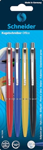 Schneider Schreibgeräte Kugelschreiber Office, Druckmechanik, M, Blau, 4er Blisterkarte sortiert Schneider Schreibgeräte Kugelschreiber Office, Druckmechanik, M, Blau, 4er Blisterkarte sortiert von Schneider