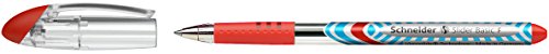 Schneider 151002 Schreibgeräte Kugelschreiber Slider Basic, Kappenmodell, F, rot, Schaftfarbe: transparent von Schneider