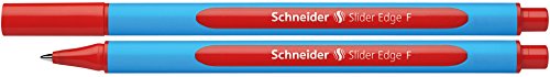 Schneider Schreibgeräte Kugelschreiber Slider Edge, Kappenmodell, F, rot, Schaftfarbe: cyan-rot, 10-er Pack von Schneider