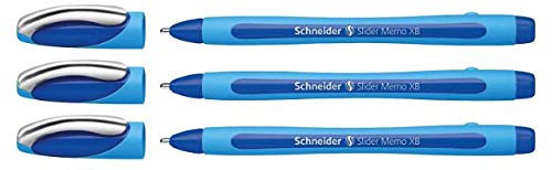 Schneider Schreibgeräte Kugelschreiber Slider Memo XB, 3 Stück blau von Schneider