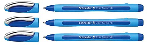SCHNEIDER Slider Memo XB Kugelschreiber, 3 Stück, Blau von Schneider